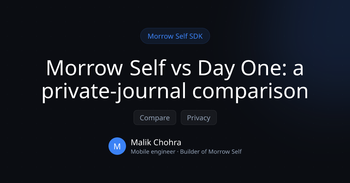 Morrow Self vs Day One: a private-journal comparison